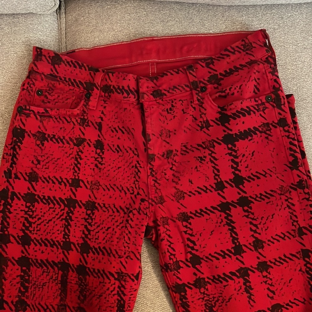 7 for all mankind red jeans with black